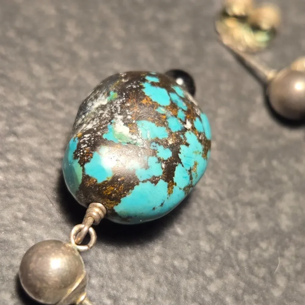 Dangly Stud Gorgeous Stone Sterling Silver Earrings